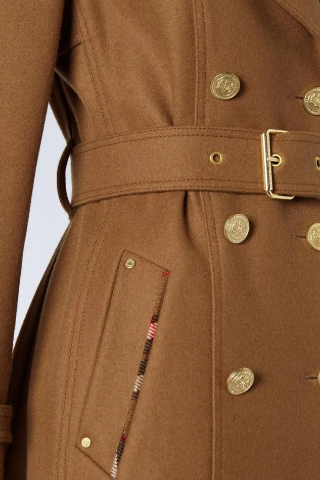 Women In Stock Tailoring Holland Cooper Full Length Chelsea Trench Coat Dark Camel