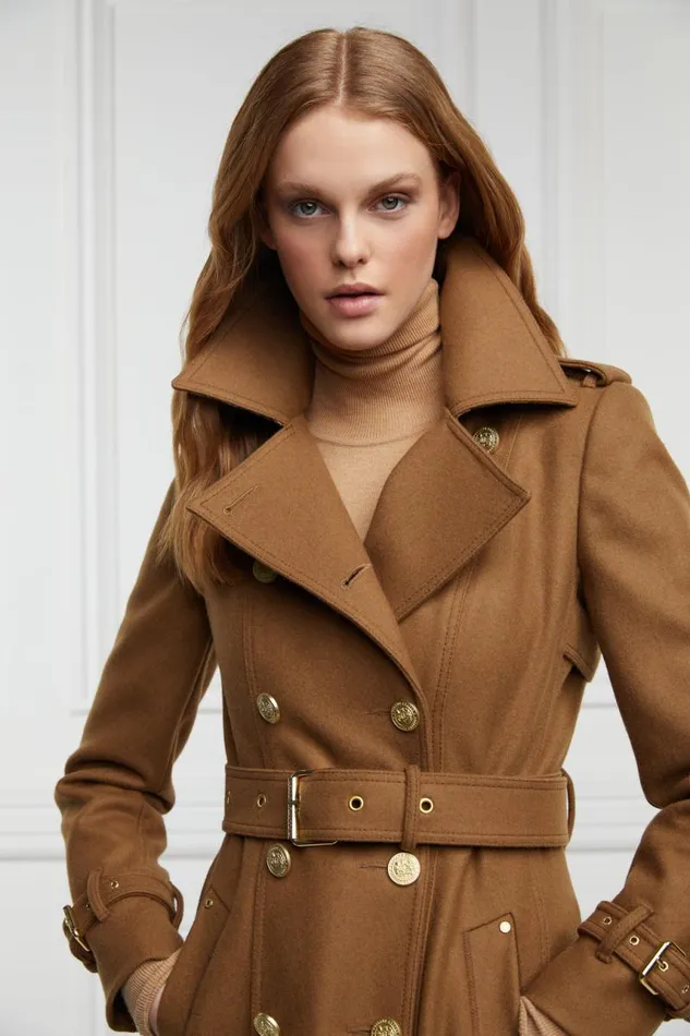 Women In Stock Tailoring Holland Cooper Full Length Chelsea Trench Coat Dark Camel
