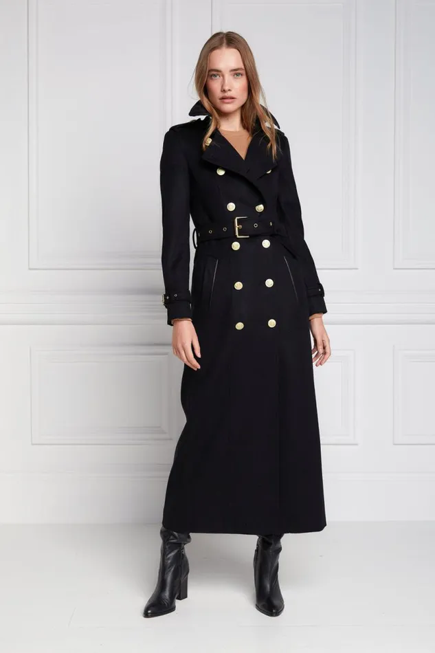 Women In Stock Tailoring Holland Cooper Full Length Marlborough Trench Coat Soft Black Women In Stock Tailoring Holland Cooper Full Length Marlborough Trench Coat Soft Black