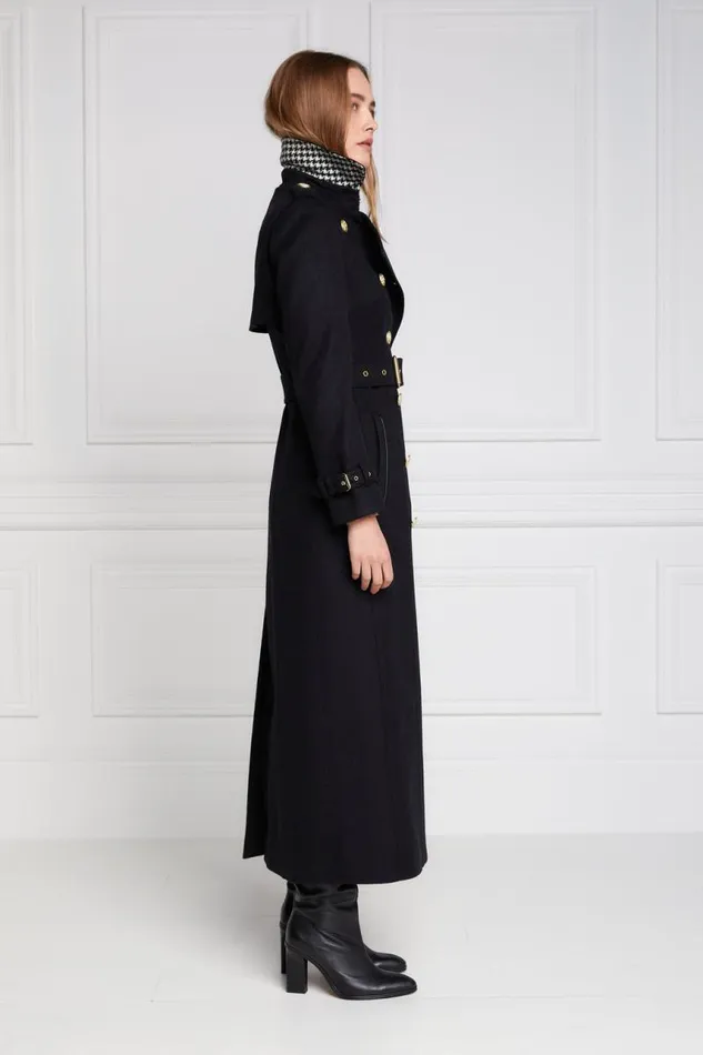 Women In Stock Tailoring Holland Cooper Full Length Marlborough Trench Coat Soft Black