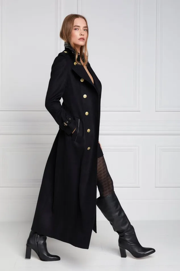 Women In Stock Tailoring Holland Cooper Full Length Marlborough Trench Coat Soft Black