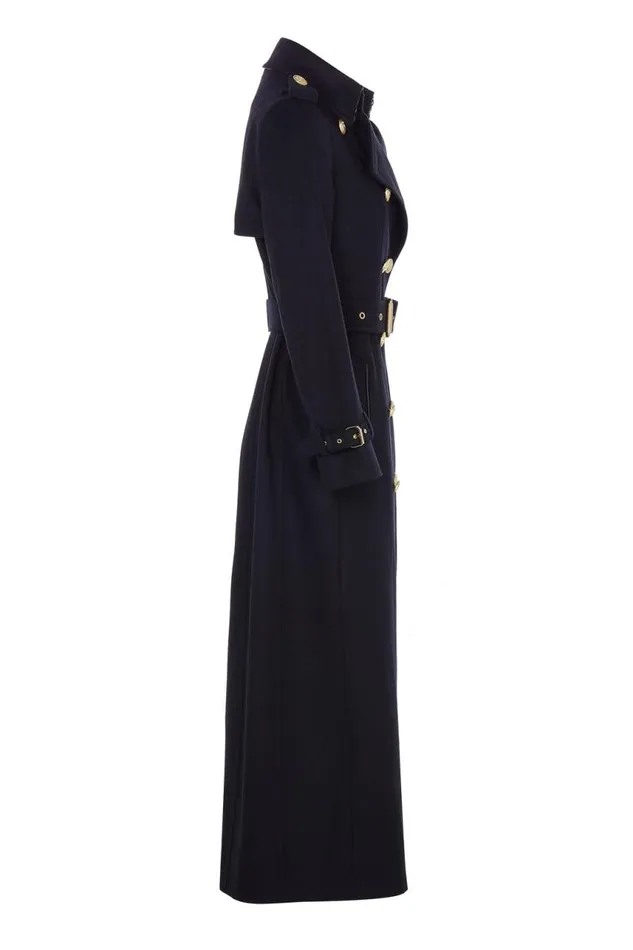 Women In Stock Tailoring Holland Cooper Full Length Marlborough Trench Coat Soft Black