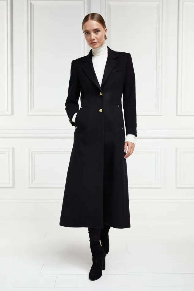 Women In Stock Tailoring Holland Cooper Full Length Regency Coat Soft Black
