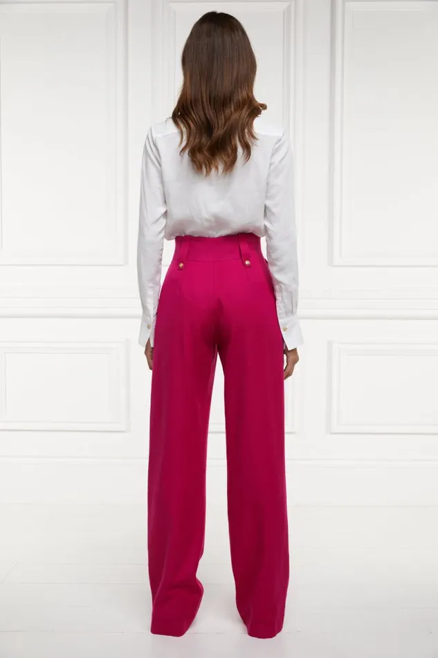 Women In Stock Tailoring Holland Cooper High Waisted Straight Trouser Hot Pink Barathea Women In Stock Tailoring Holland Cooper High Waisted Straight Trouser Hot Pink Barathea