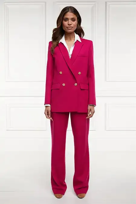 Women In Stock Tailoring Holland Cooper High Waisted Straight Trouser Hot Pink Barathea Women In Stock Tailoring Holland Cooper High Waisted Straight Trouser Hot Pink Barathea