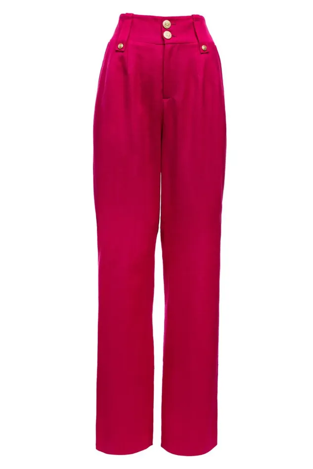 Women In Stock Tailoring Holland Cooper High Waisted Straight Trouser Hot Pink Barathea Women In Stock Tailoring Holland Cooper High Waisted Straight Trouser Hot Pink Barathea