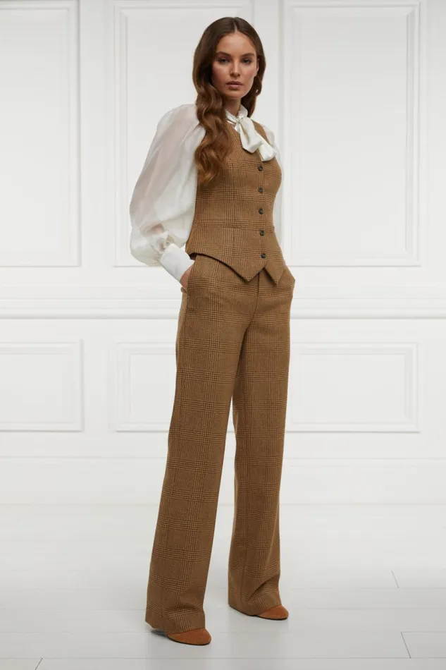 Women In Stock Tailoring Holland Cooper High Waisted Straight Trouser Tawny