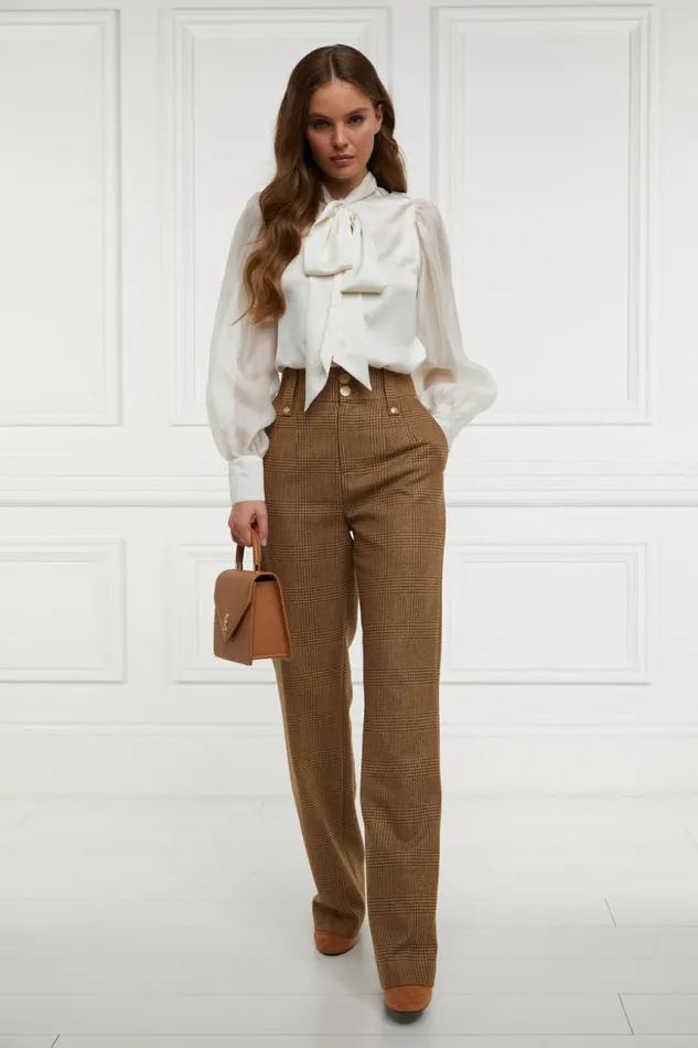 Women In Stock Tailoring Holland Cooper High Waisted Straight Trouser Tawny