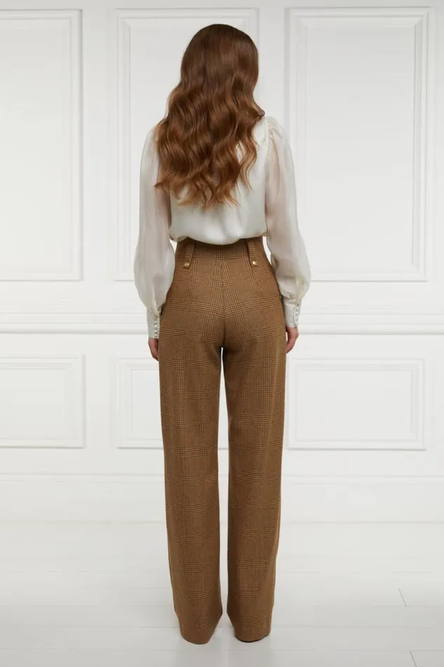 Women In Stock Tailoring Holland Cooper High Waisted Straight Trouser Tawny