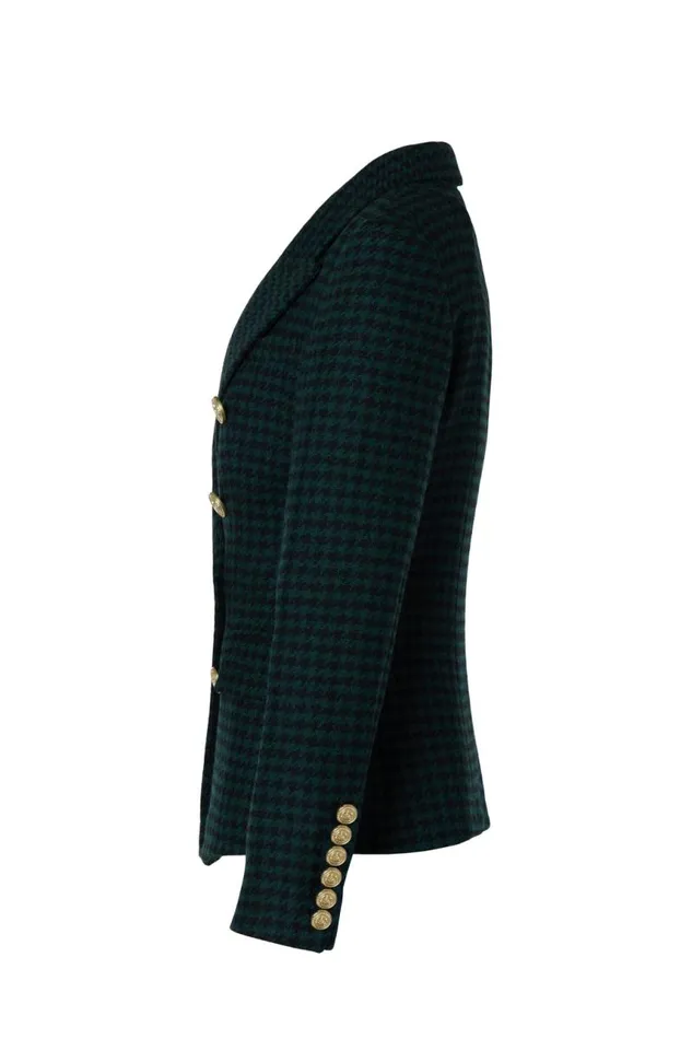 Women In Stock Tailoring Holland Cooper Knightsbridge Blazer Emerald Houndstooth Women In Stock Tailoring Holland Cooper Knightsbridge Blazer Emerald Houndstooth