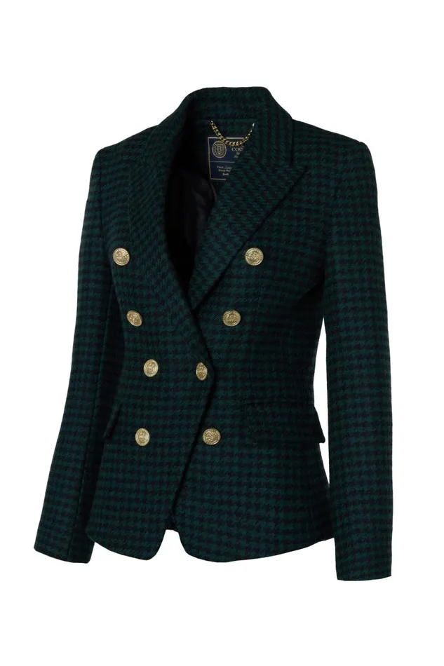 Women In Stock Tailoring Holland Cooper Knightsbridge Blazer Emerald Houndstooth Women In Stock Tailoring Holland Cooper Knightsbridge Blazer Emerald Houndstooth
