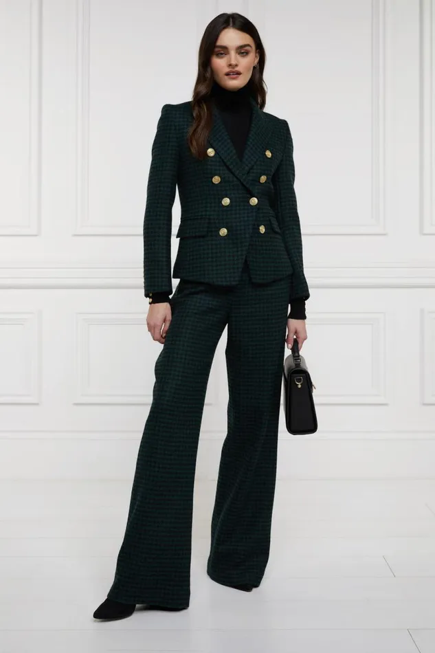 Women In Stock Tailoring Holland Cooper Knightsbridge Blazer Emerald Houndstooth Women In Stock Tailoring Holland Cooper Knightsbridge Blazer Emerald Houndstooth