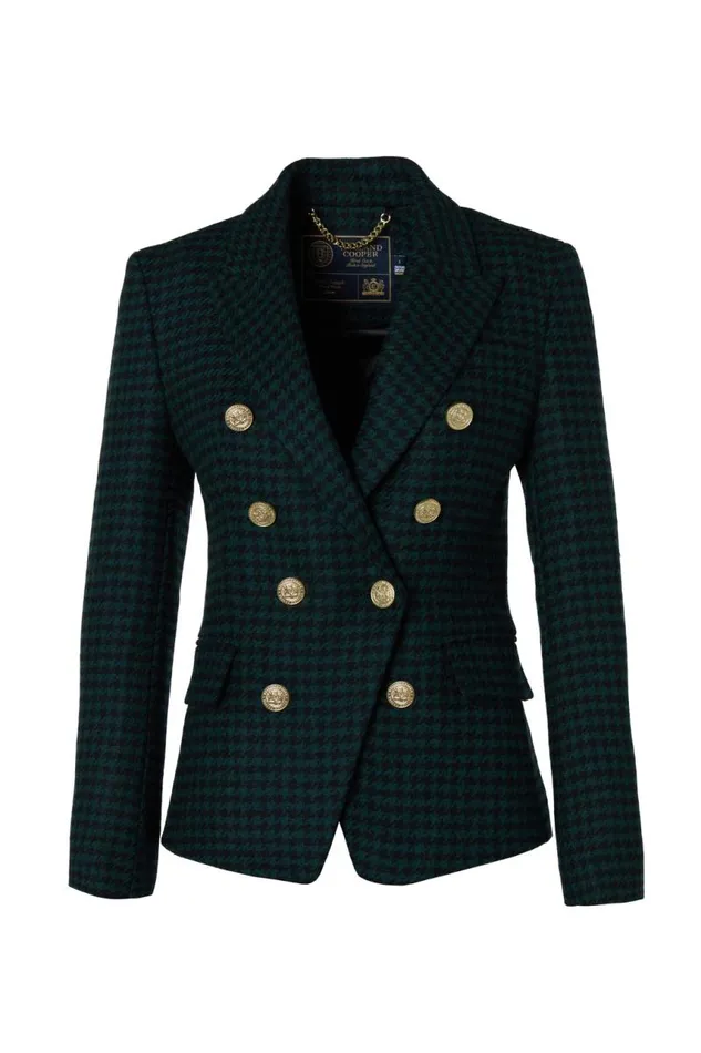Women In Stock Tailoring Holland Cooper Knightsbridge Blazer Emerald Houndstooth Women In Stock Tailoring Holland Cooper Knightsbridge Blazer Emerald Houndstooth