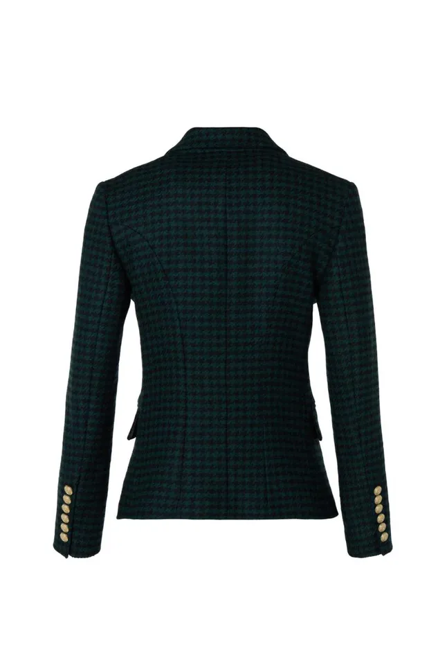Women In Stock Tailoring Holland Cooper Knightsbridge Blazer Emerald Houndstooth Women In Stock Tailoring Holland Cooper Knightsbridge Blazer Emerald Houndstooth