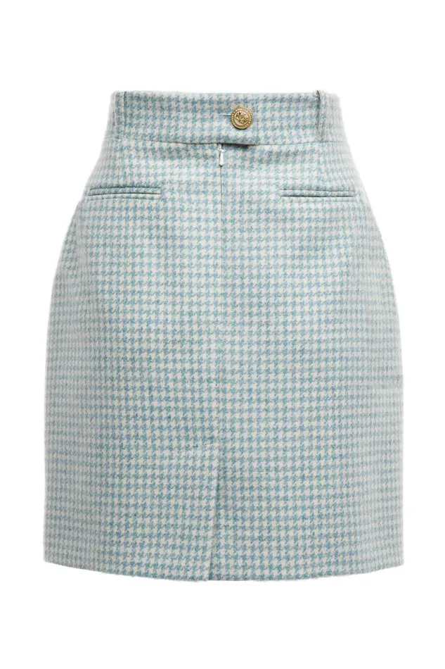 Women In Stock Tailoring Holland Cooper Knightsbridge Skirt Teal Houndstooth Women In Stock Tailoring Holland Cooper Knightsbridge Skirt Teal Houndstooth