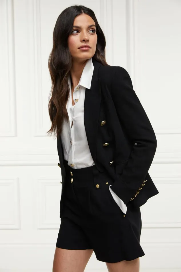 Women In Stock Tailoring Holland Cooper Tailored Short Black Linen