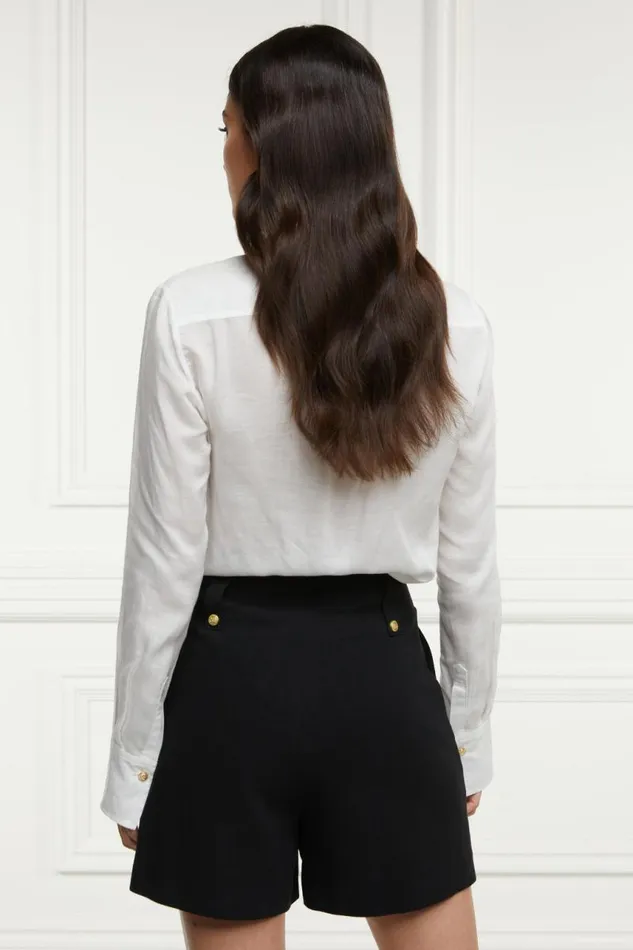 Women In Stock Tailoring Holland Cooper Tailored Short Black Linen