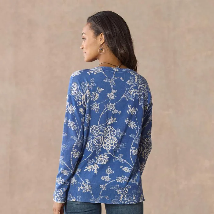 Women Inti Floral Sweater Chive Sundance Catalog Sweaters
