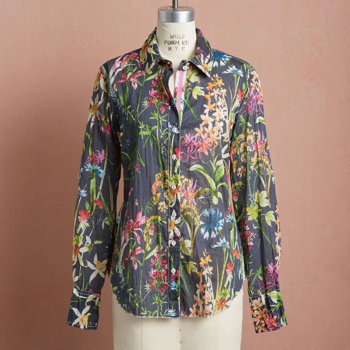 Women Island Florals Shirt Petite Washed Indigo Sundance Catalog Petite Styles Women Island Florals Shirt Petite Washed Indigo Sundance Catalog Petite Styles