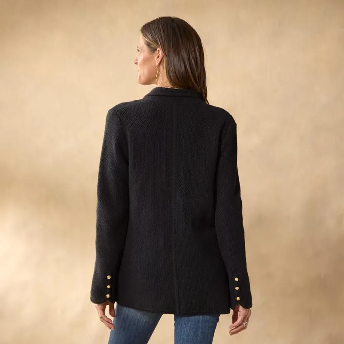 Women Ivy League Sweater Blazer Onyx Sundance Catalog Sweaters