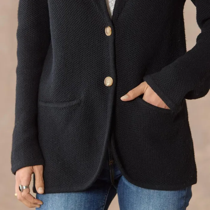 Women Ivy League Sweater Blazer Onyx Sundance Catalog Sweaters