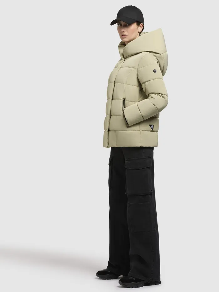 Women Jacke Jacke CAMEA Oliv Oliv Puffer Jackets KHUJO
