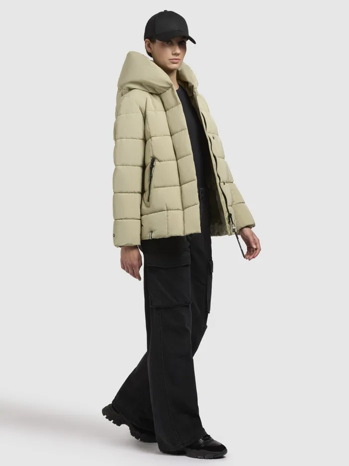 Women Jacke Jacke CAMEA Oliv Oliv Puffer Jackets KHUJO