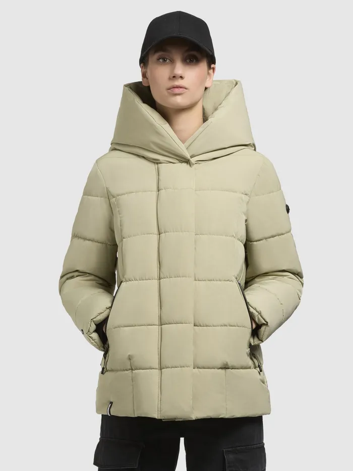 Women Jacke Jacke CAMEA Oliv Oliv Puffer Jackets KHUJO