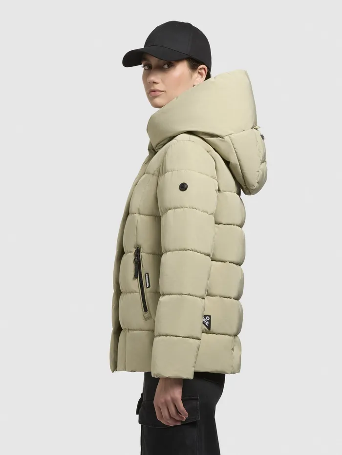 Women Jacke Jacke CAMEA Oliv Oliv Puffer Jackets KHUJO