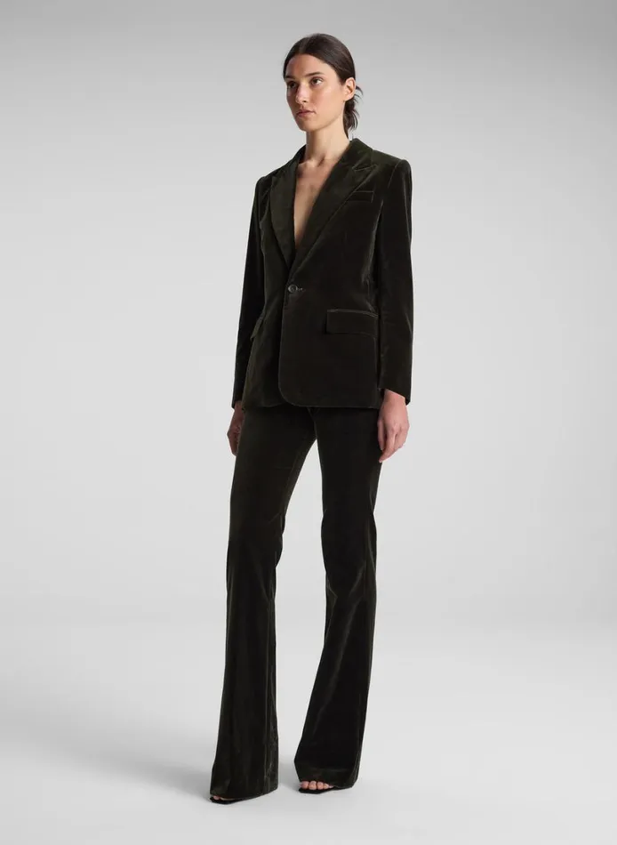 Women Jackets and Coats ALC Ben Velvet Tailored Jacket Mossy