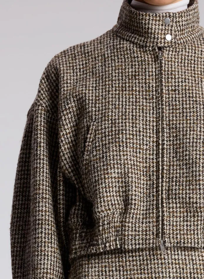 Women Jackets and Coats ALC Harrison Tweed Houndstooth Jacket Creambrown