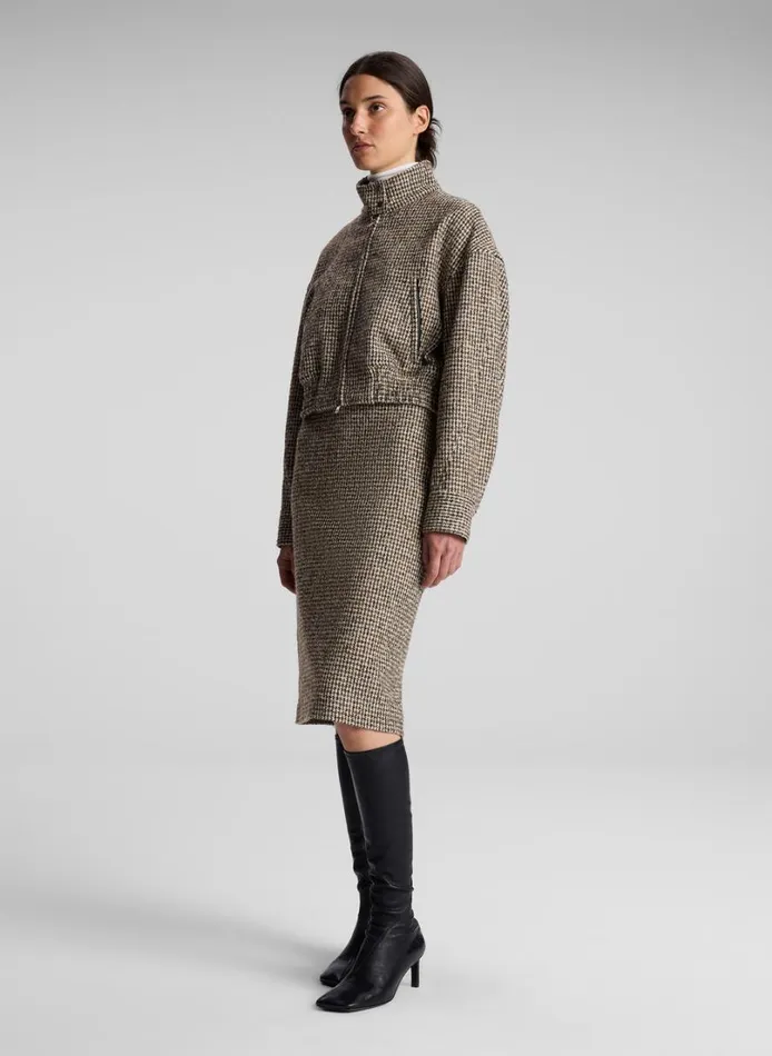 Women Jackets and Coats ALC Harrison Tweed Houndstooth Jacket Creambrown