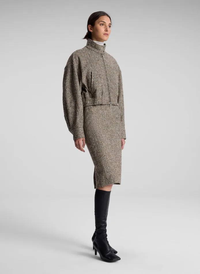 Women Jackets and Coats ALC Harrison Tweed Houndstooth Jacket Creambrown
