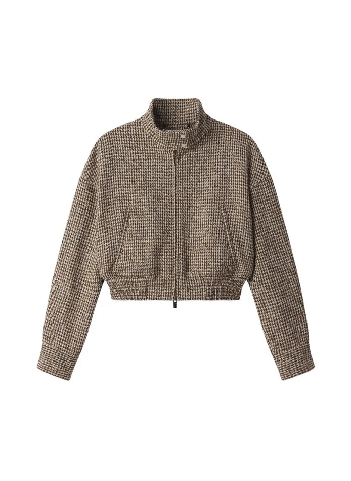 Women Jackets and Coats ALC Harrison Tweed Houndstooth Jacket Creambrown
