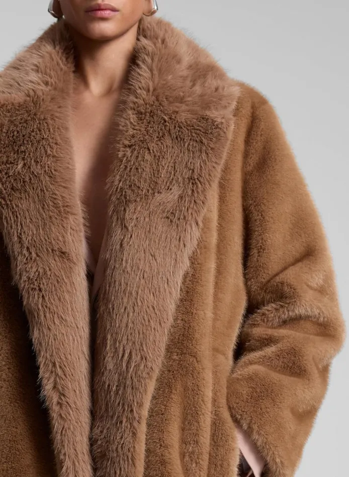 Women Jackets and Coats ALC Nina Faux Fur Coat Gobi Tan
