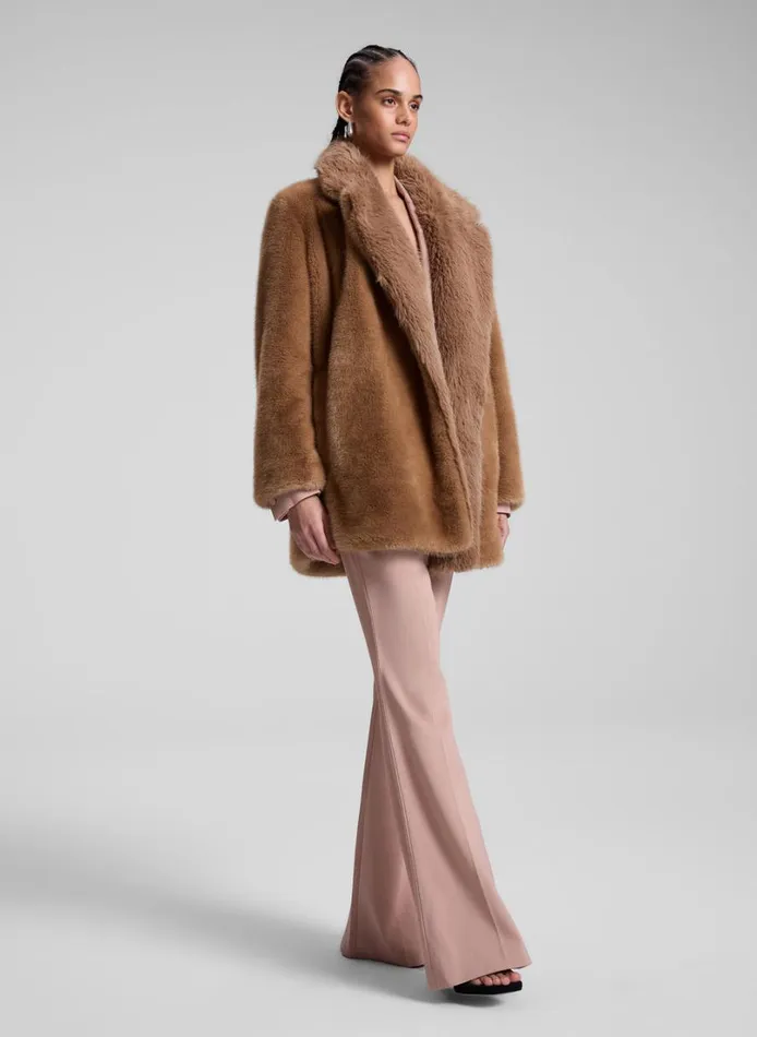 Women Jackets and Coats ALC Nina Faux Fur Coat Gobi Tan
