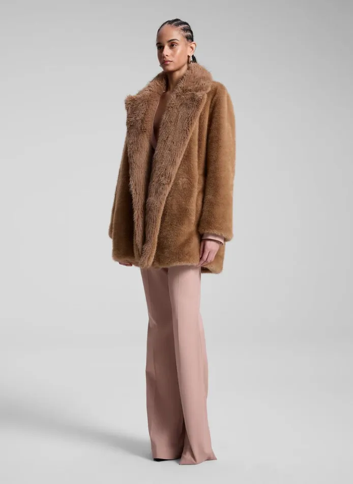 Women Jackets and Coats ALC Nina Faux Fur Coat Gobi Tan