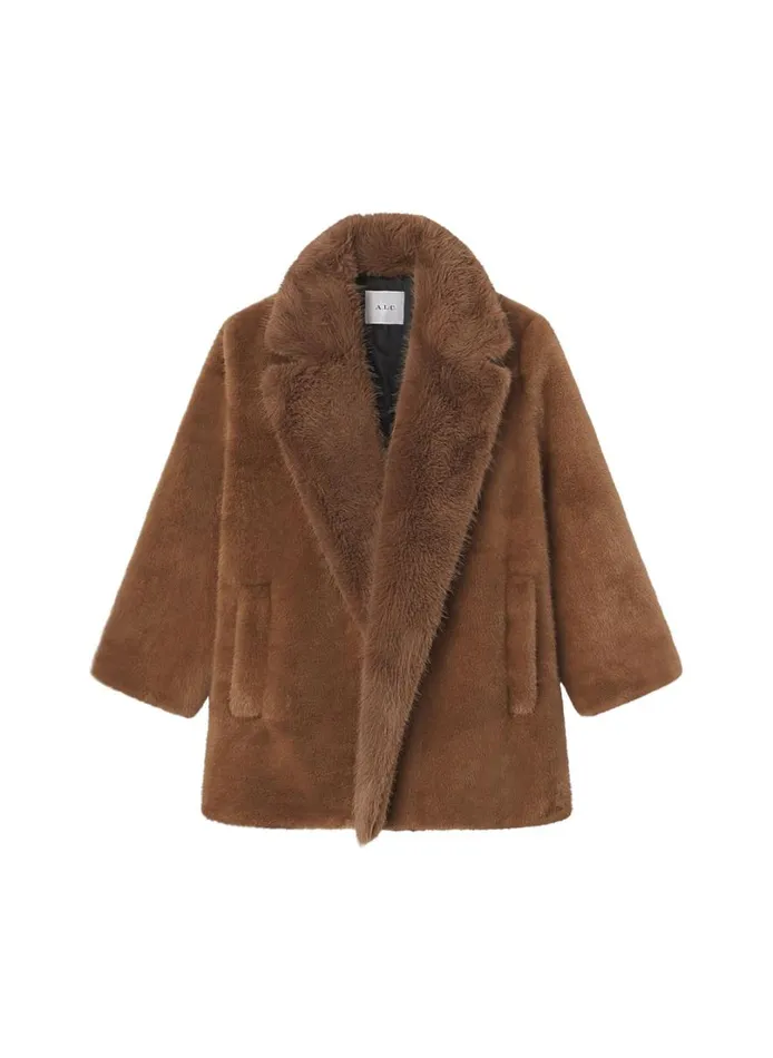 Women Jackets and Coats ALC Nina Faux Fur Coat Gobi Tan