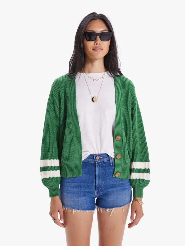 Women Jackets Mother Denim The Bell Sleeve Crop Cardigan Green