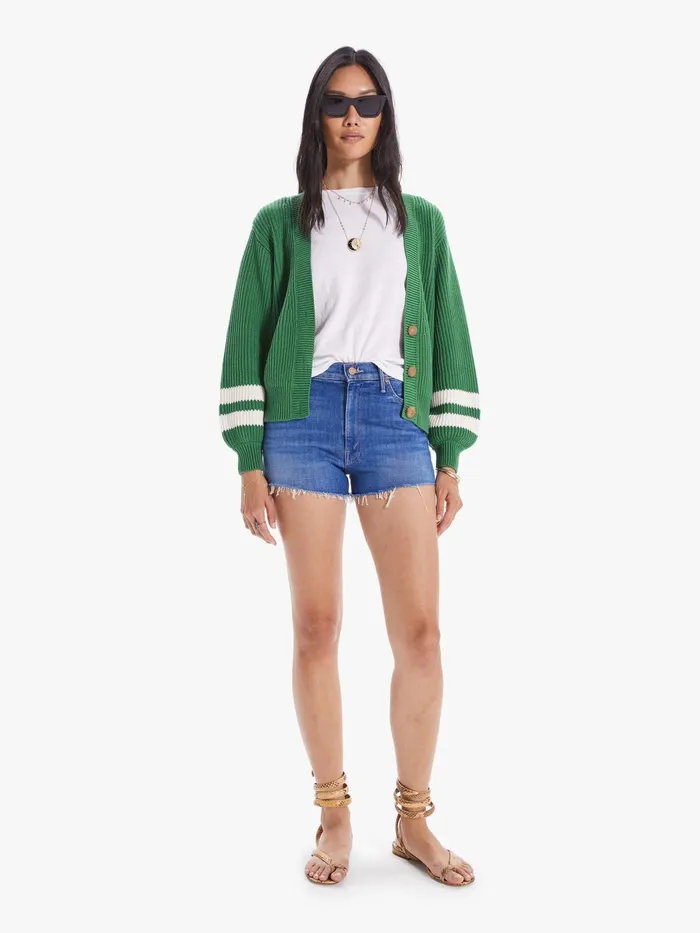 Women Jackets Mother Denim The Bell Sleeve Crop Cardigan Green