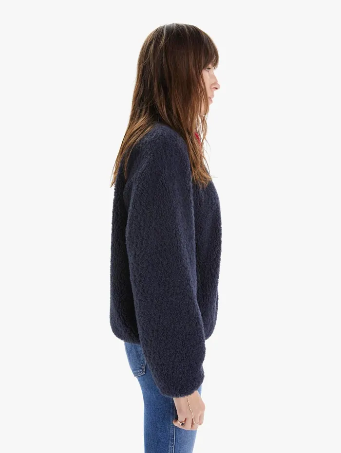 Women Jackets Mother Denim The Funnel Neck Zip Jacket Navy