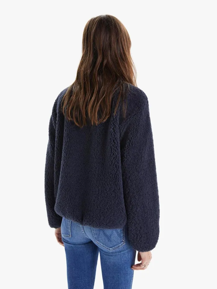 Women Jackets Mother Denim The Funnel Neck Zip Jacket Navy
