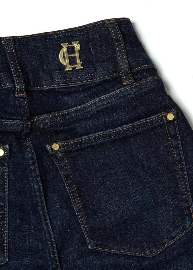 Women Jeans Holland Cooper High Rise Flared Jean Deep Indigo Women Jeans Holland Cooper High Rise Flared Jean Deep Indigo