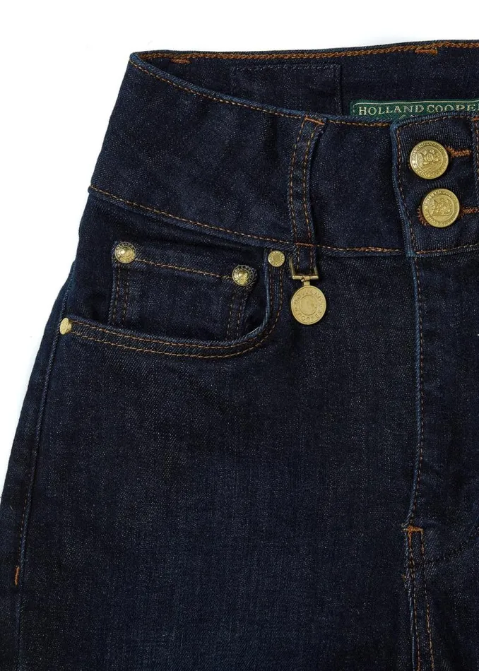 Women Jeans Holland Cooper High Rise Flared Jean Deep Indigo Women Jeans Holland Cooper High Rise Flared Jean Deep Indigo