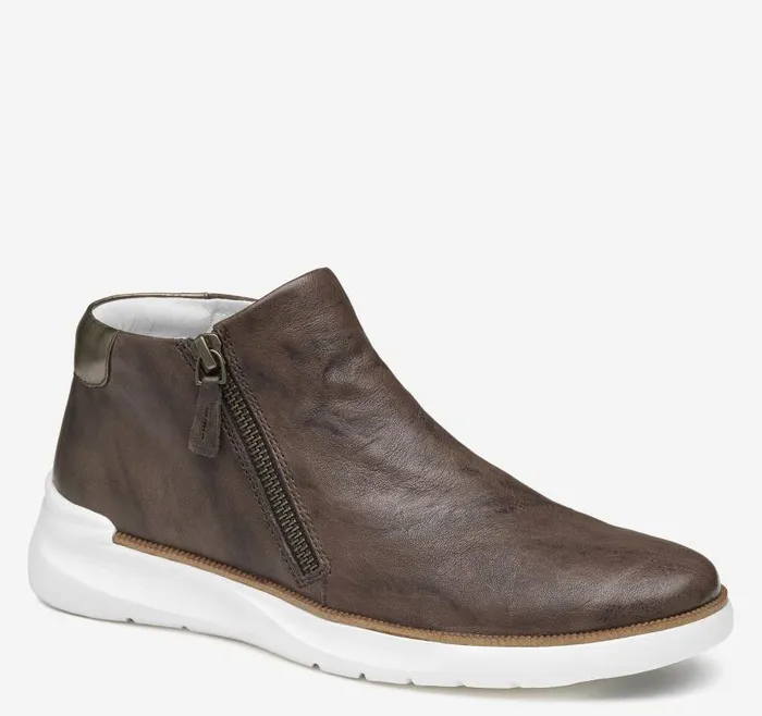 Women Johnston and Murphy Boots and Booties Emery Zip Bootie Dark Taupe Washed Italian Sheepskin Women Johnston and Murphy Boots and Booties Emery Zip Bootie Dark Taupe Washed Italian Sheepskin
