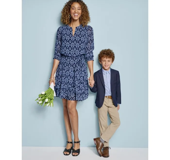 Women Johnston and Murphy Dresses and Jumpsuits Tiered VNeck Print Dress Navy Ikat Women Johnston and Murphy Dresses and Jumpsuits Tiered VNeck Print Dress Navy Ikat