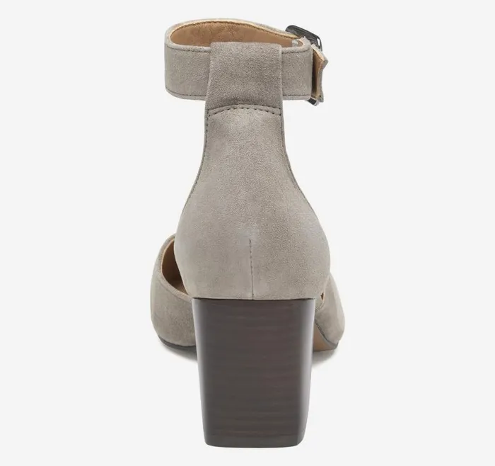 Women Johnston and Murphy Heels and Platform Wedges Vicki Ankle Strap Taupe Kid Suede Women Johnston and Murphy Heels and Platform Wedges Vicki Ankle Strap Taupe Kid Suede
