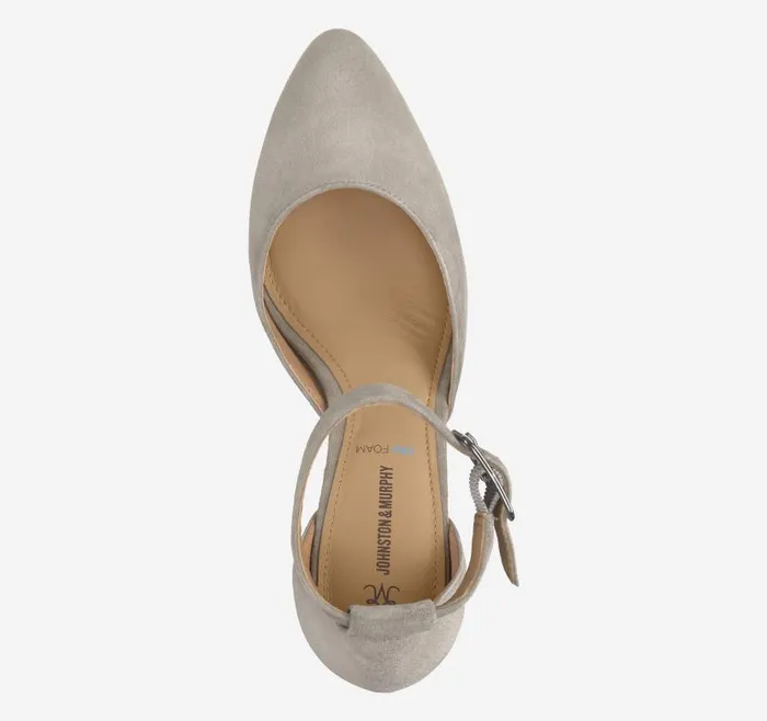 Women Johnston and Murphy Heels and Platform Wedges Vicki Ankle Strap Taupe Kid Suede Women Johnston and Murphy Heels and Platform Wedges Vicki Ankle Strap Taupe Kid Suede