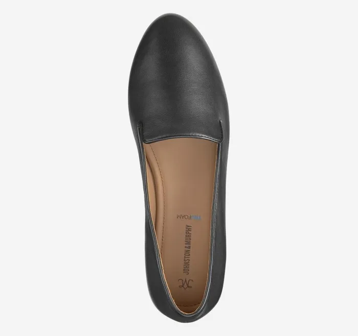 Women Johnston and Murphy Mules and Loafers Delanie Loafer Black Glove Leather
