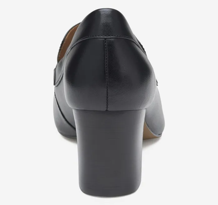 Women Johnston and Murphy Mules and Loafers Eleanor Chain Loafer Black Calfskin